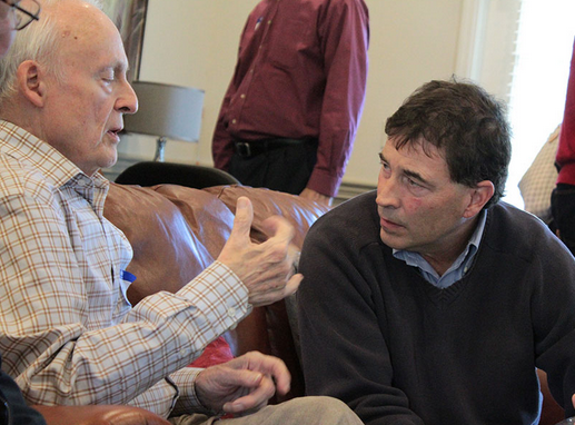 Troy listening to constituent